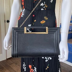 Melie Bianco Black and Gold Purse